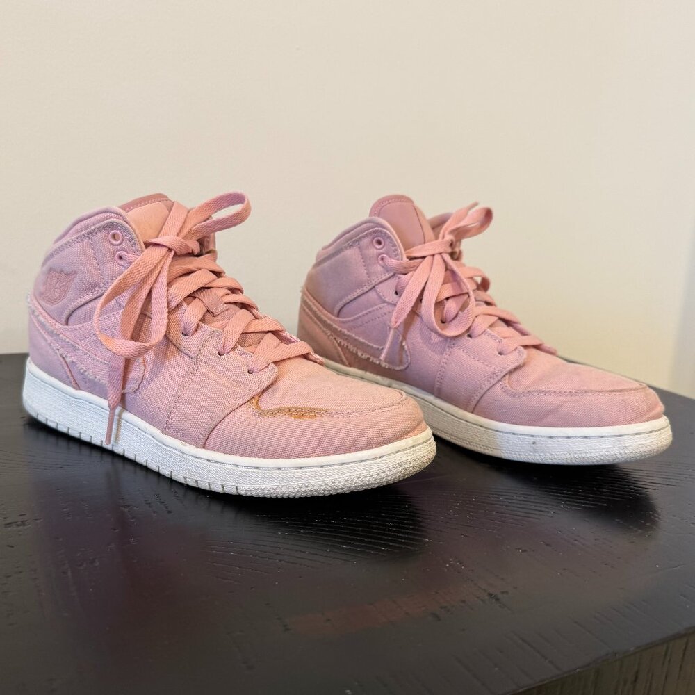 Pink Canvas Nike Air Jordans Youth 4.5